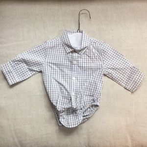 Boys Janie and Jack plaid one piece button down